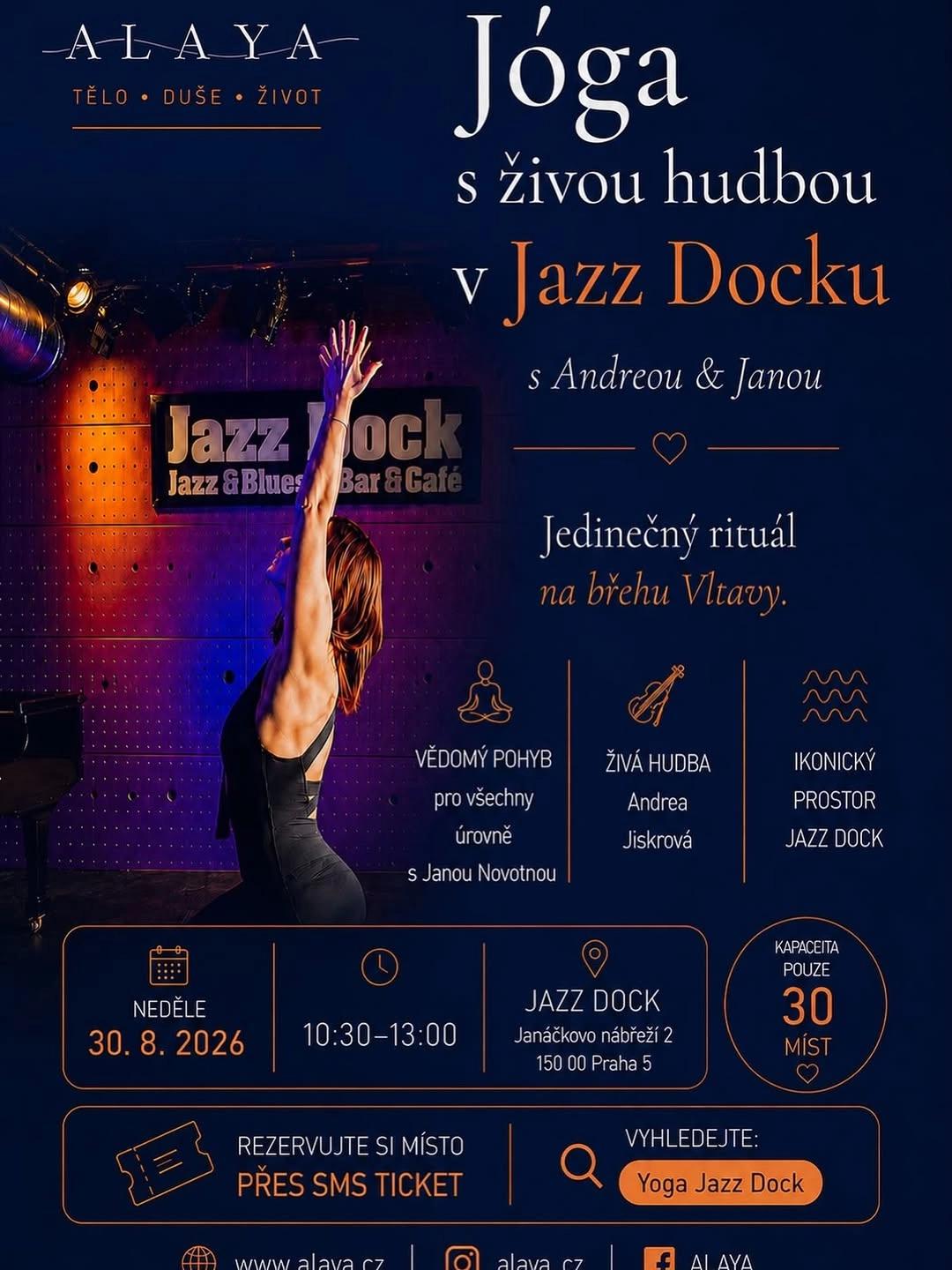 Jóga s živou hudbou v Jazz Docku