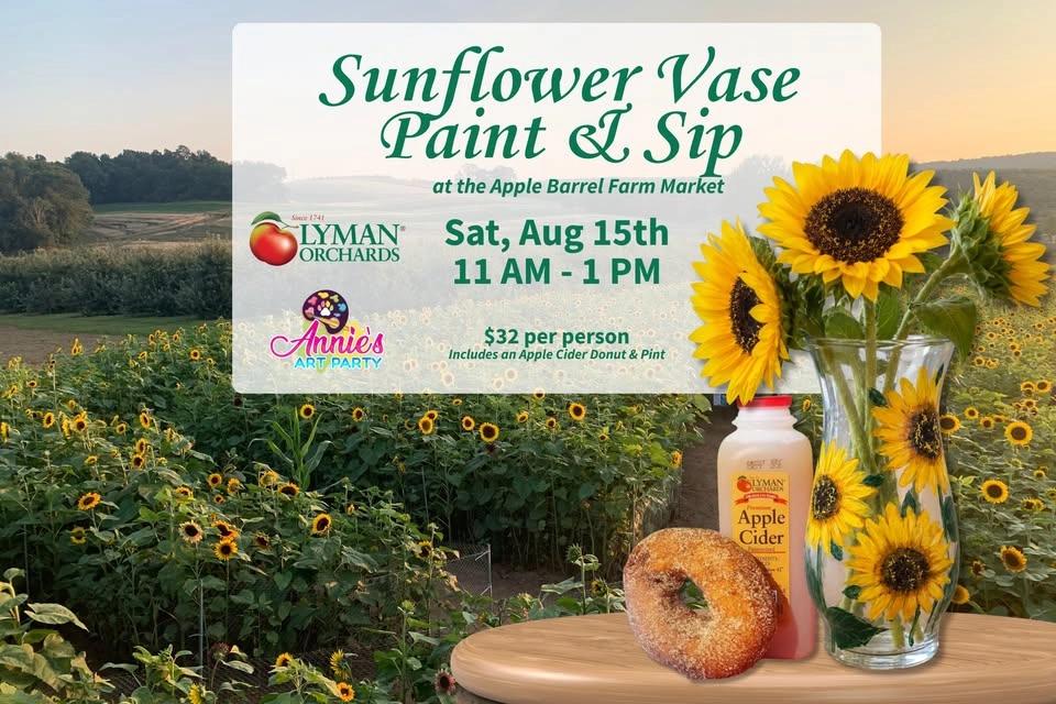 Sunflower Vase Paint and Sip at Lyman Orchards with Annie's Art Party