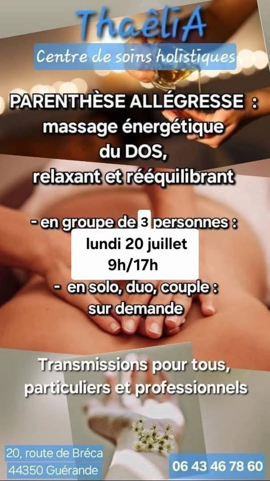 Formation au massage énergétique du dos : Parenthèse Allégresse