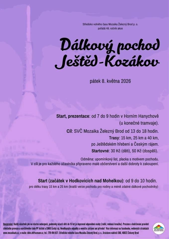 Dálkový pochod Ještěd - Kozákov 2026