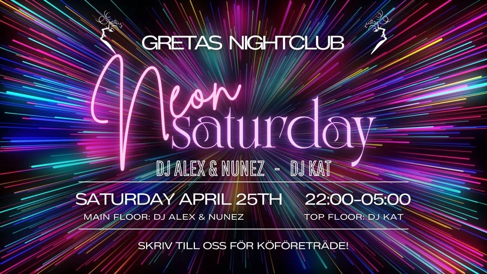 đâš NEON SATURDAY @ GRETAS NIGHTCLUB âšđ