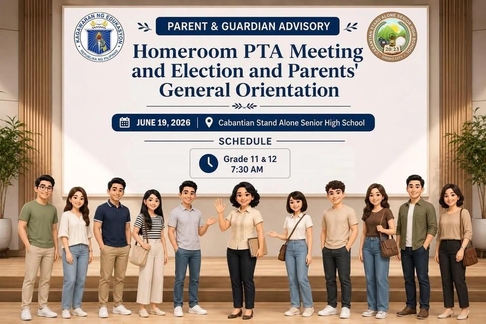Homeroom PTA Meeting and Election and Parents' General Orientation