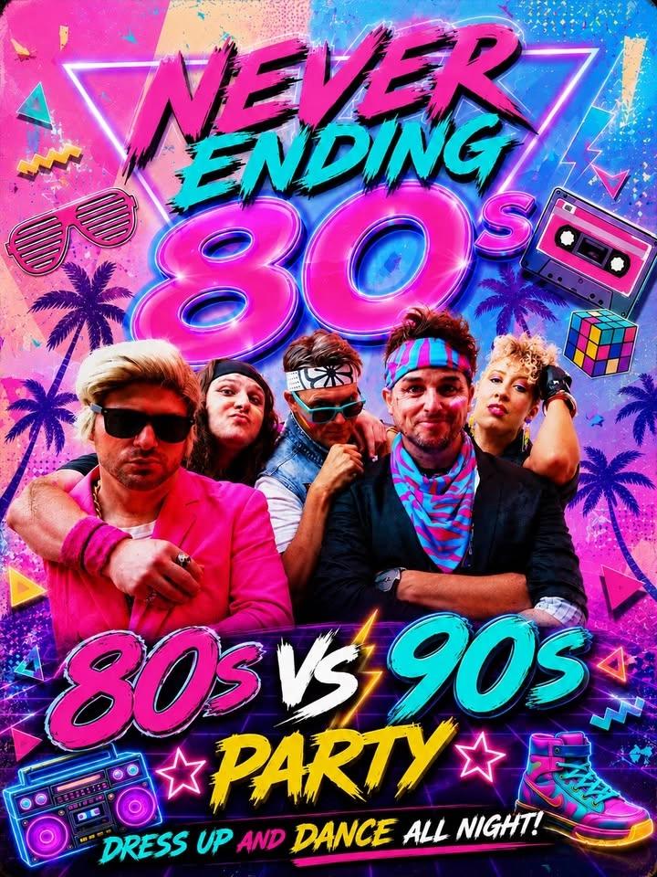 NEVER ENDING 80s vs 90s - 10YRS TOURING - SAVVY SQUIRE, MOOLOOLABA QLD