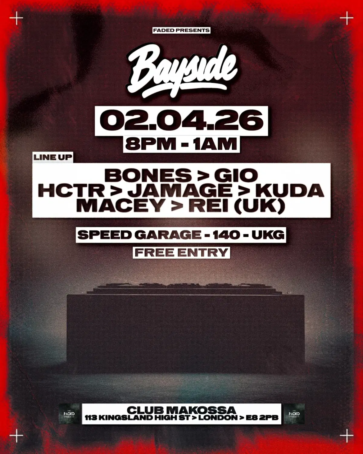 Bayside presents Out Of Sight: Speed Garage, UKG, 140