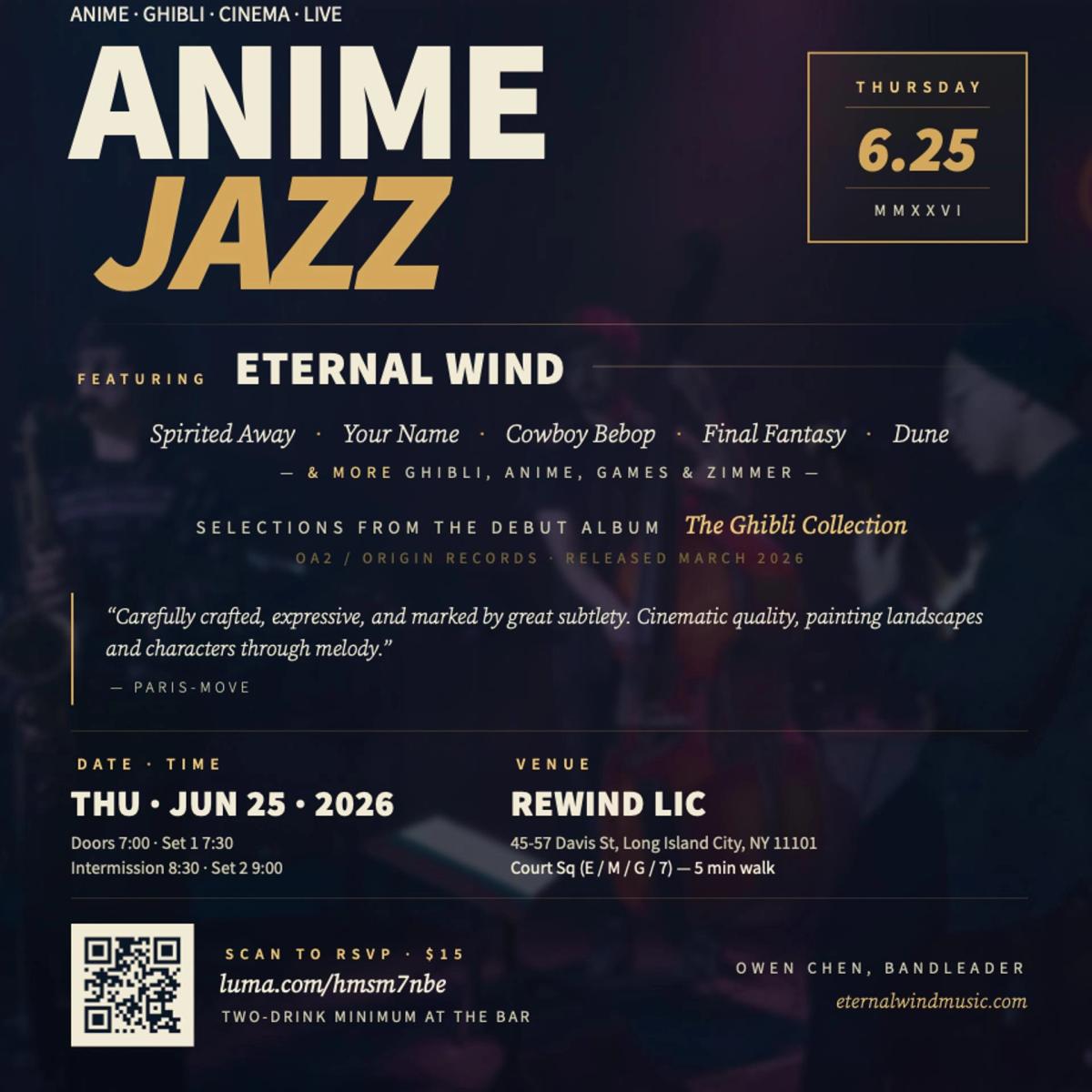 Anime Jazz with Eternal Wind Ensemble - Live at Rewind LIC