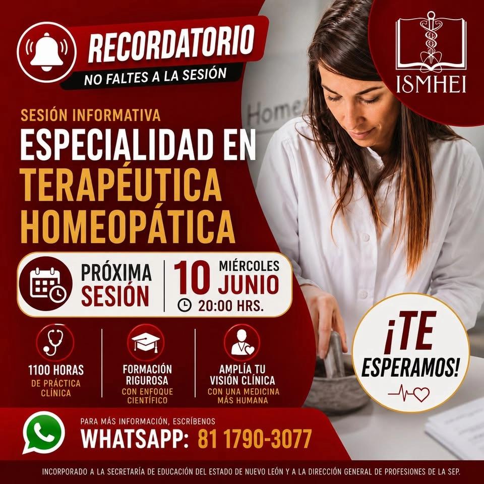 Sesión Informativa Especialidad Médica Terapéutica Homeopática