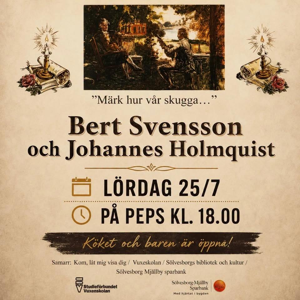 Musik med Bert Svensson & Johannes Holmquist på Peps