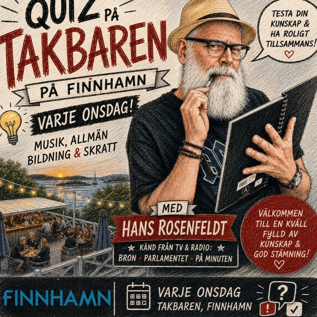 Quiz på Takbaren på Finnhamn med Hans Rosenfeldt