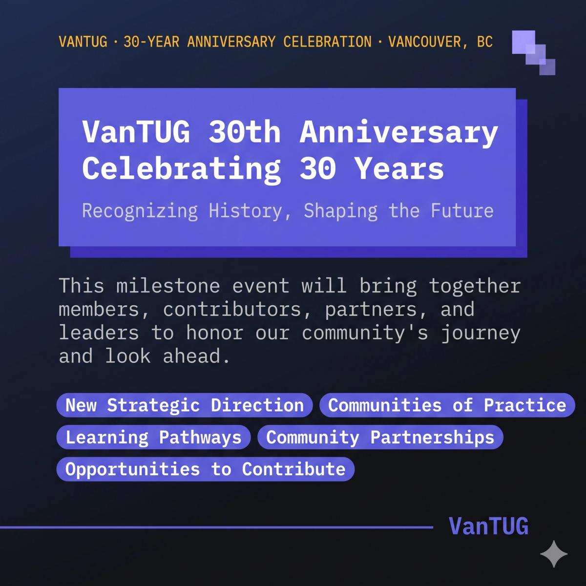 VanTUG's 30th Anniversary Celebration