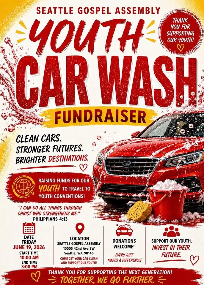 🚘 SGA Youth Fundraiser — Car Wash 🚘