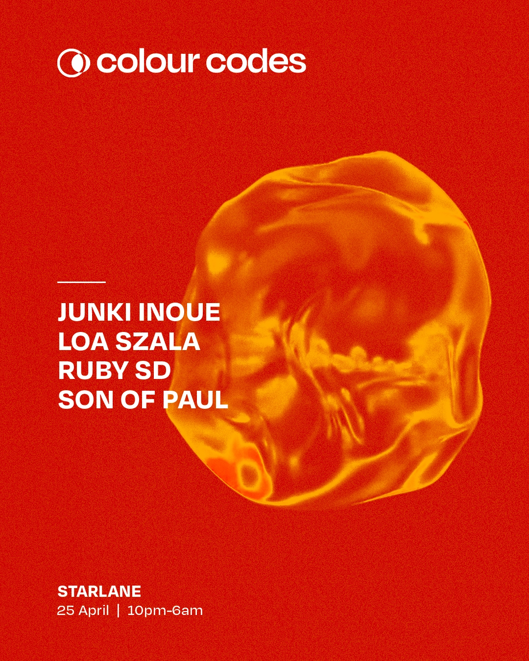 Colour Codes: Day Into Night w/ Junki Inoue, Loa Szala, Ruby SD, j:me, Noidmate