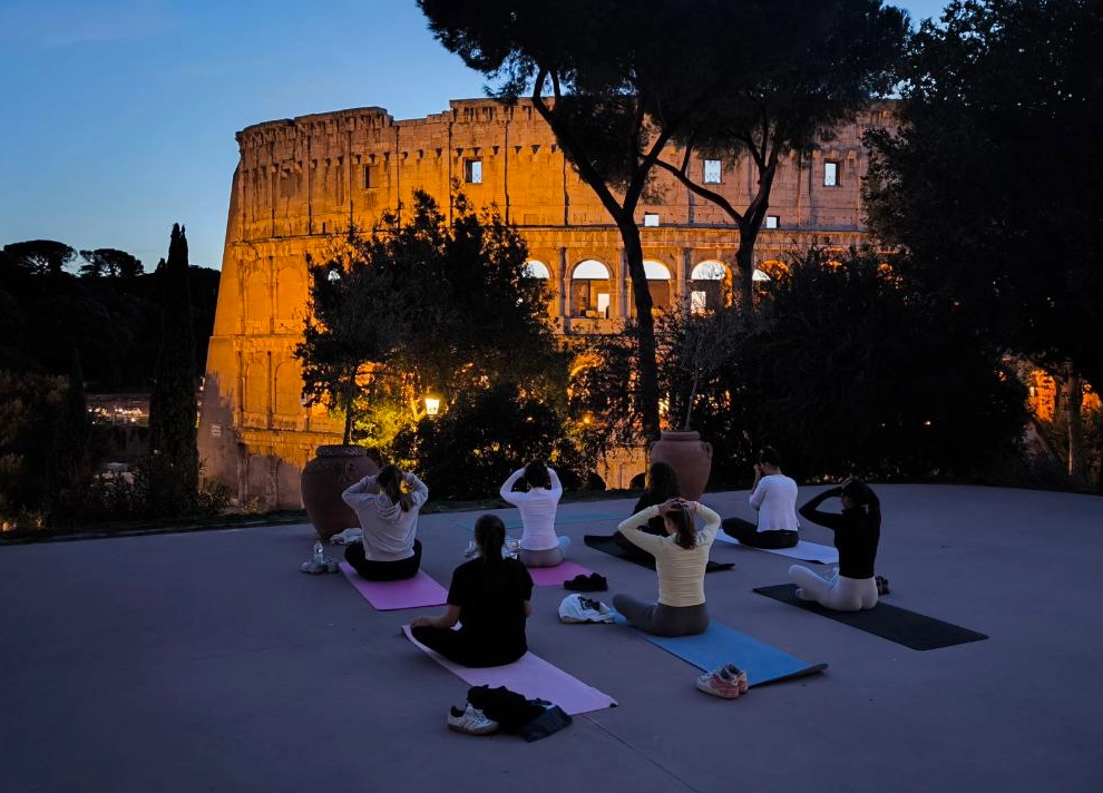 Colosseum Yoga at Sunset
