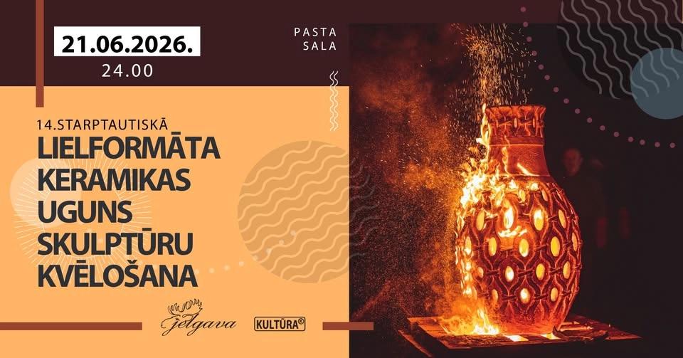 Lielformāta keramikas uguns skulptūru kvēlošana