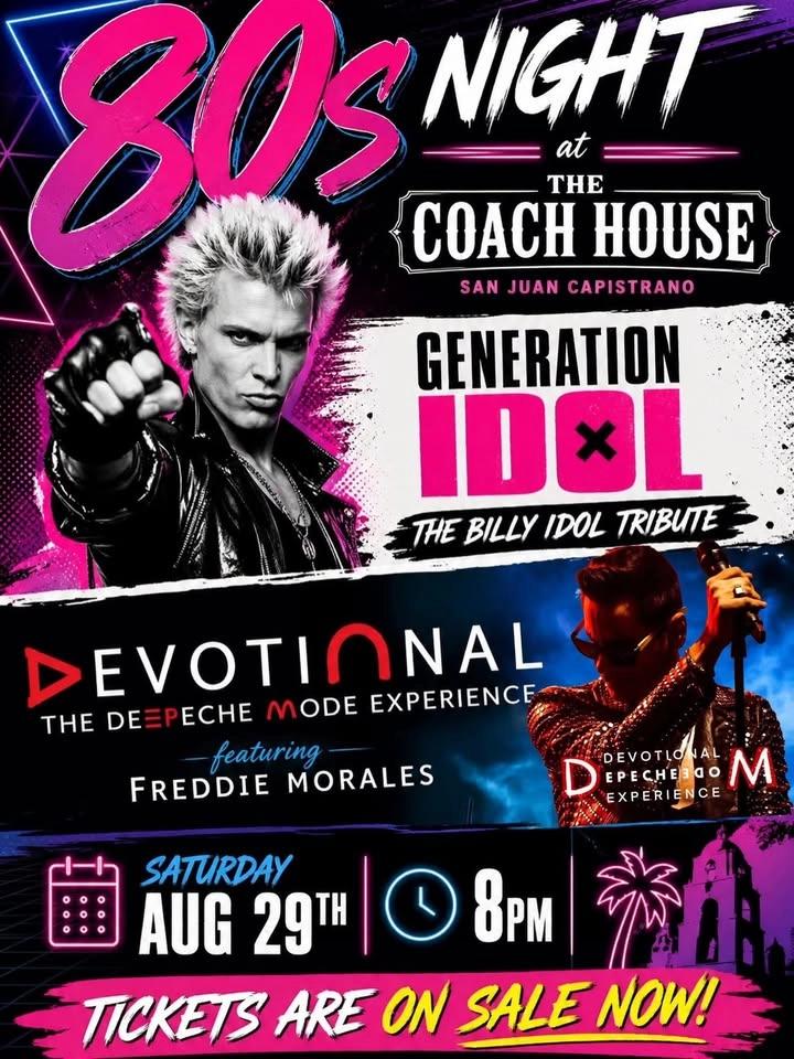 80s Night with Depeche Mode & Billy Idol Tribute Bands