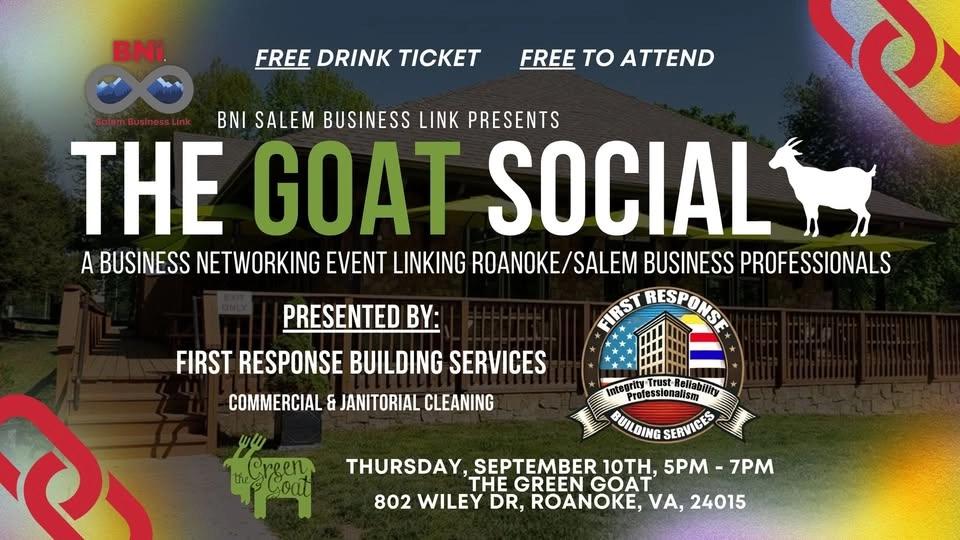 The GOAT Social: A Business Networking Event Linking Roanoke/ Salem Business Professionals