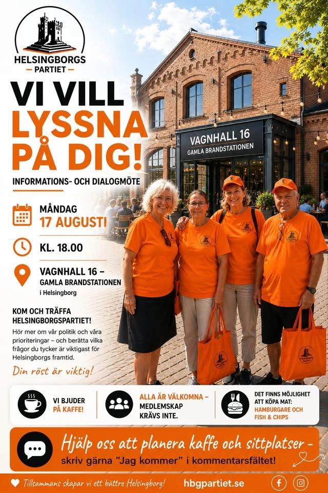 Helsingborgspartiet bjuder in till dialogmöte med helsingborgarna