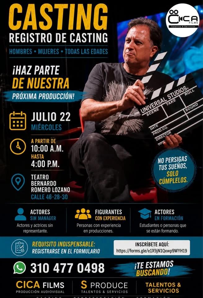 🎬 CASTING ABIERTO – TODAS LAS EDADES - CICA FILMS | Talentos & Servicios