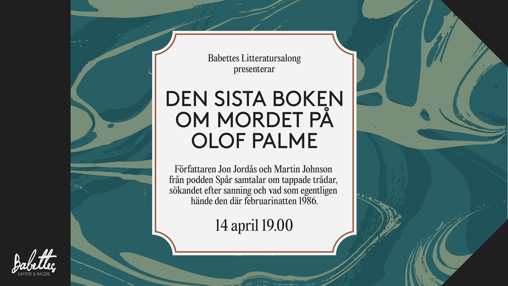 Babettes Litteratursalong presenterar: Jon Jordås