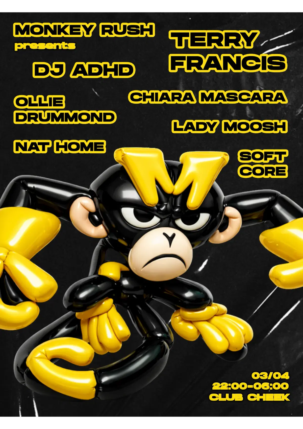 Monkey Rush: Good Friday w/ Terry Francis, DJ ADHD, Ollie Drummond, Chiara Mascara