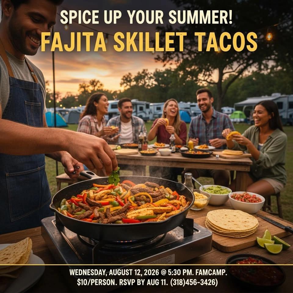 🔥🍳 OUTDOOR FAJITA SKILLET TACOS COOKING CLASS! 🍳🔥 (Military, Dependents, & DoD Employees)