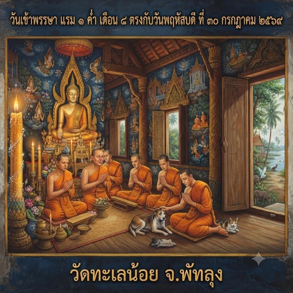 วันเข้าพรรษา ๓๐ ก.ค. ๒๕๖๙