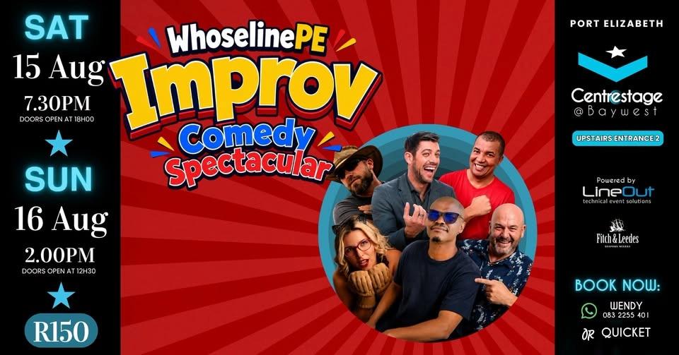WhoselinePE Improv Comedy Spectacular. 15-16 August 2026 at Centrestage@Baywest