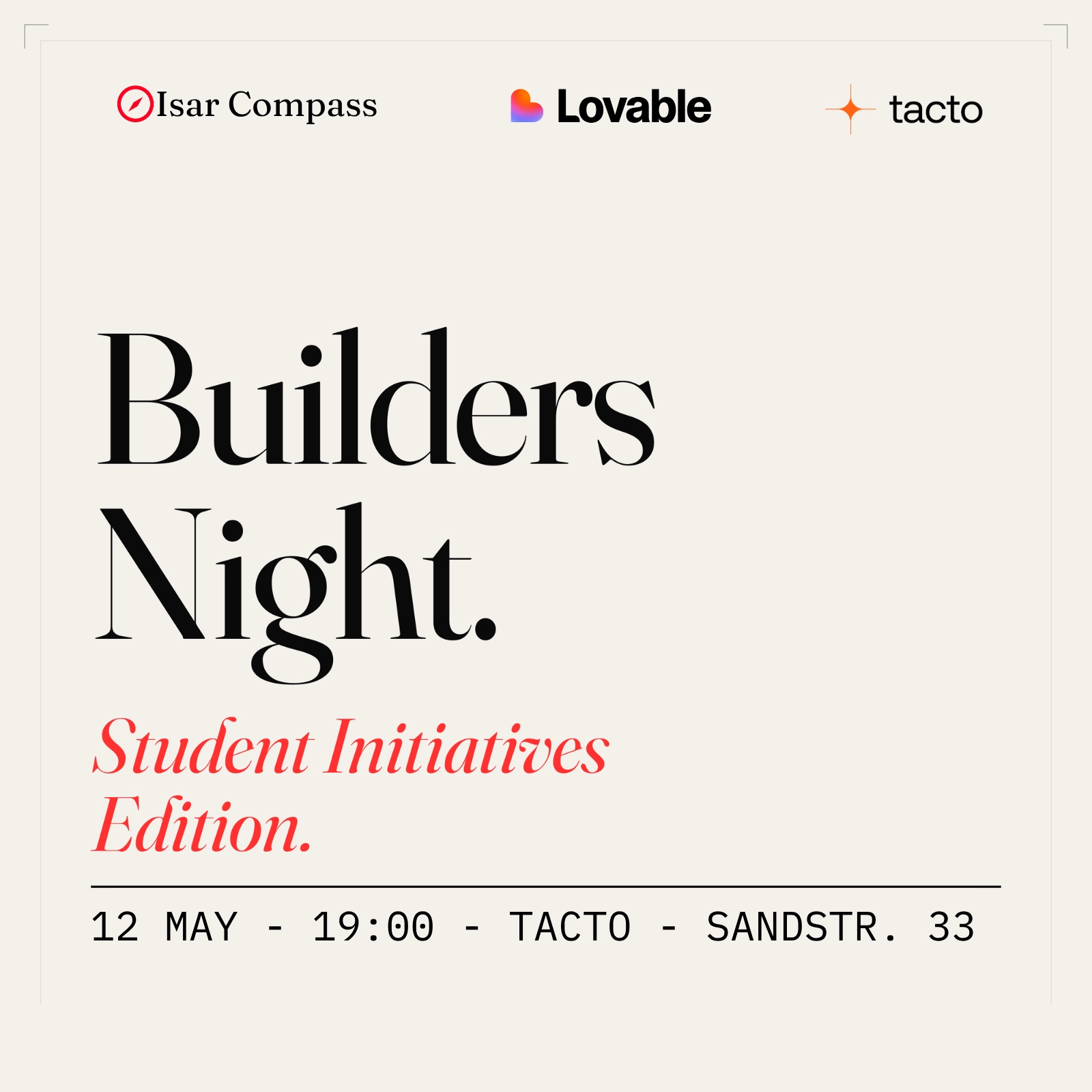 Builders Night: Student Initiatives Edition