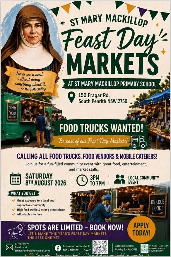 St Mary MacKillop Feast Day Markets