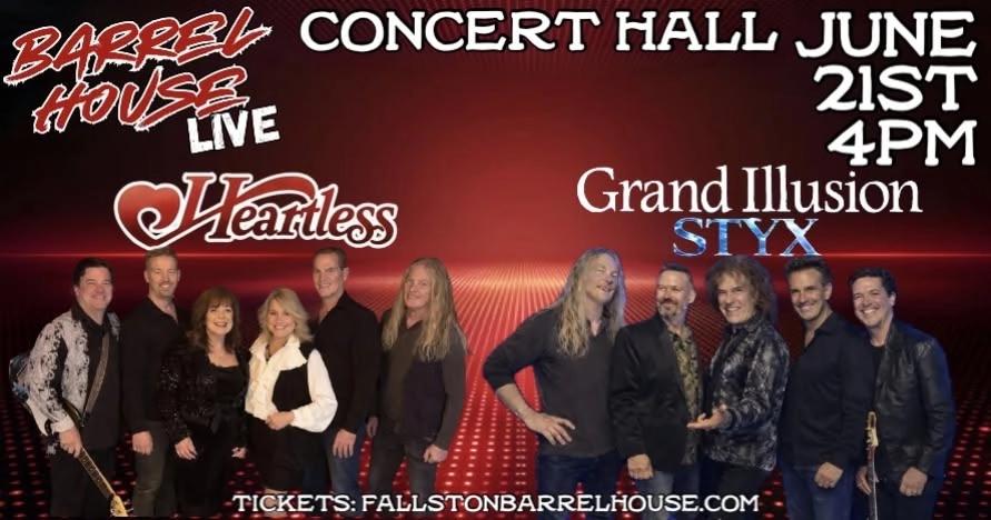 Grand Illusion (Styx Tribute) and Heartless (Heart Tribute) at Barrel House Live!