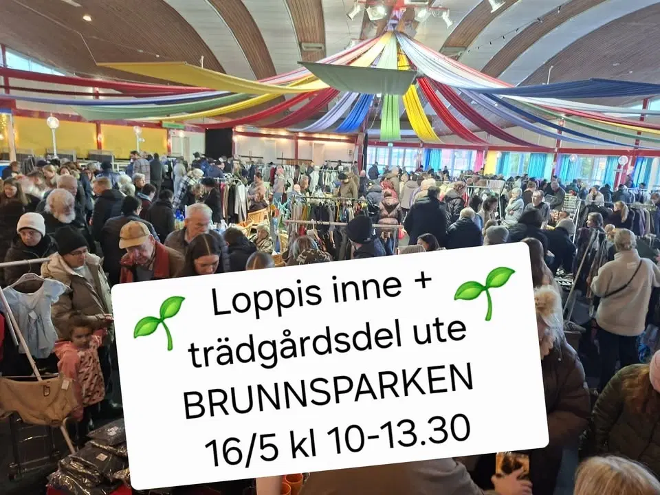 Loppis + utedel med trädgårdstema i Brunnsparken Örebro 16/5