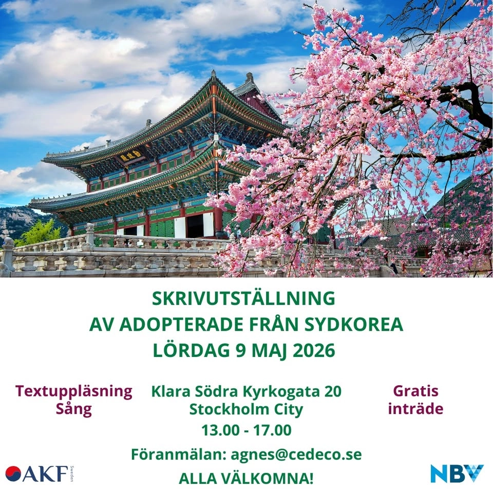 SKRIVARUTSTÄLLNING av adopterade från Sydkorea
