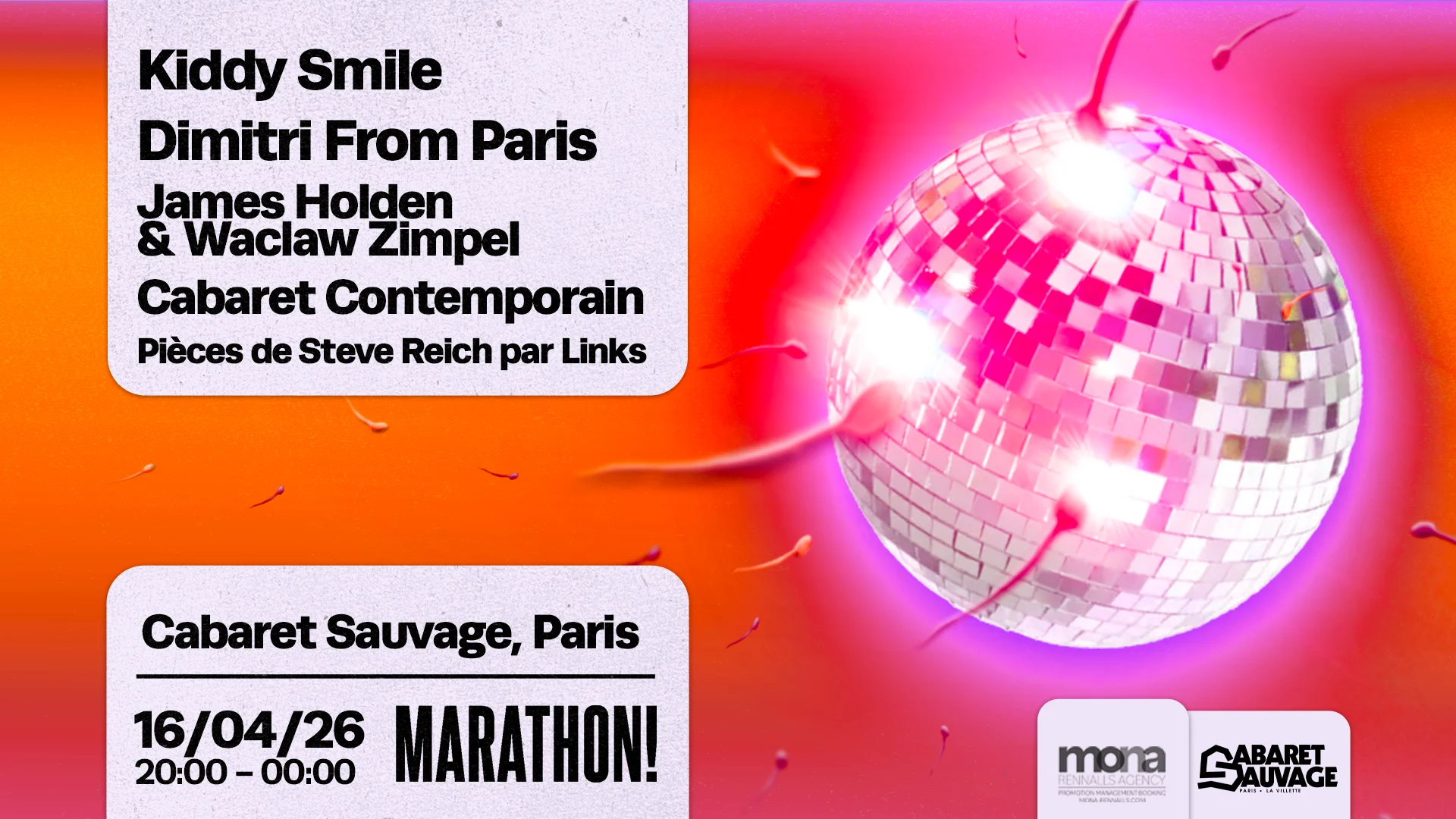 MARATHON! x Cabaret Sauvage: Kiddy Smile, Dimitri From Paris, James Holden & Waclaw Zimpel