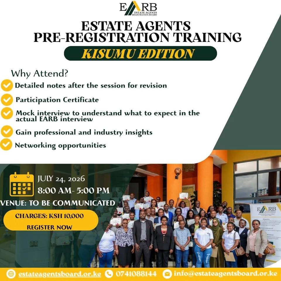 Estate Agents Pre-registration training: Kisumu Edition