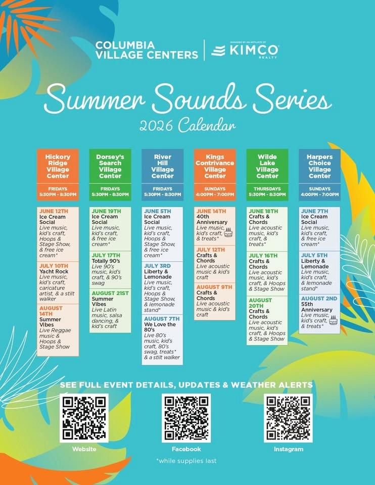 Summer Sounds Series at Columbia Village Centers