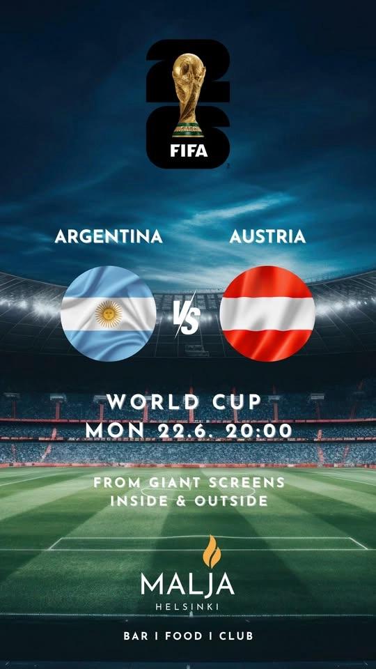 FIFA World Cup June 22 20:00 Argentina vs. Austria