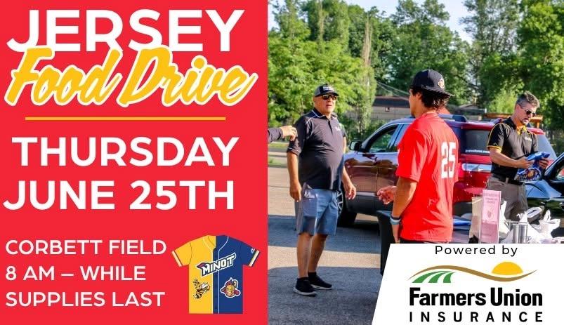 Jersey Food Drive at Minot Hot Tots and Honeybees