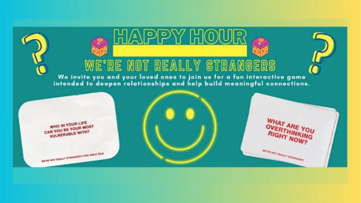 "WERE NOT REALLY STRANGERS"~ CONVERSATION GAME ~FREE: DRINK/FOOD/FUN & HOST