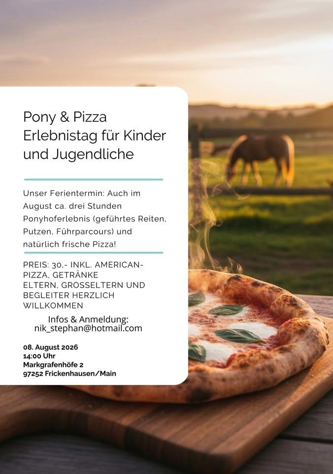 Pony & Pizza – Erlebnistag für Kinder und Jugendliche