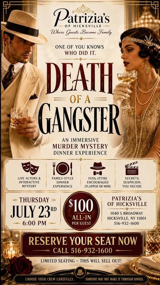 🎭 Death of a Gangster: 1920s Mafia Murder Mystery Dinner – Hicksville, NY