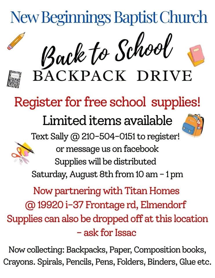 Back to School - School Supply Drive