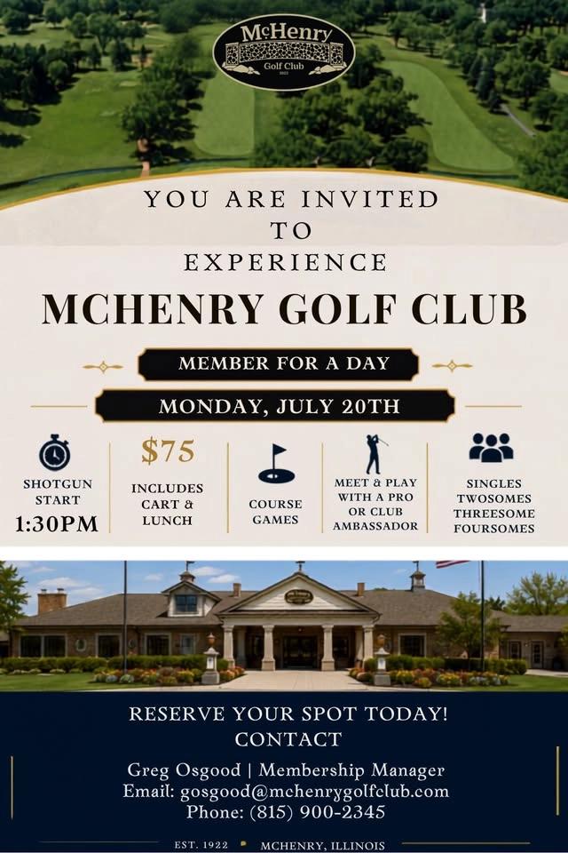 You're Invited to McHenry Golf Clubs Member for a Day Event!