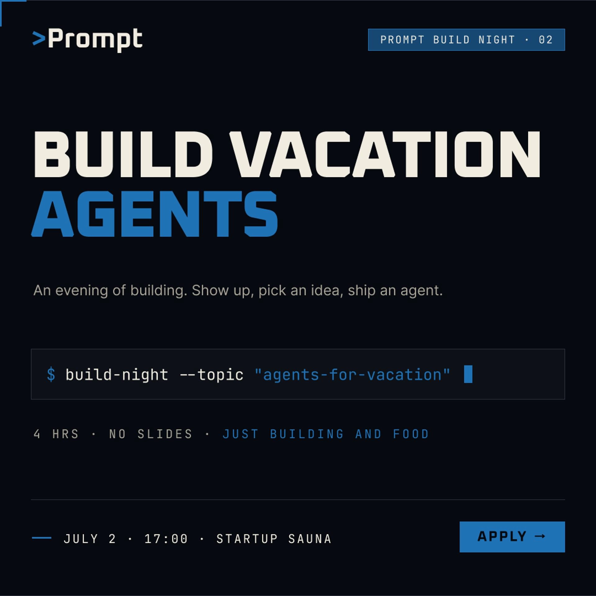 Prompt Build Night 2: Build Vacation Agents