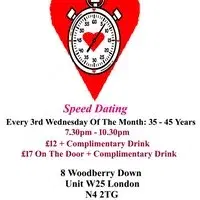 Speed Dating. 35 - 45 years. Wednesdays