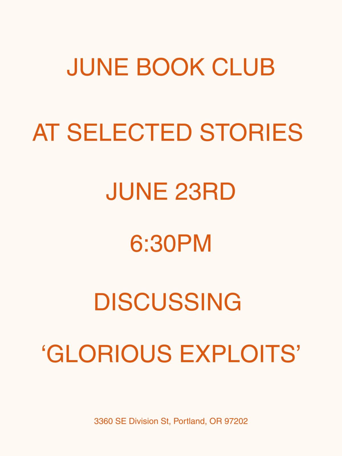 JUNE BOOK CLUB