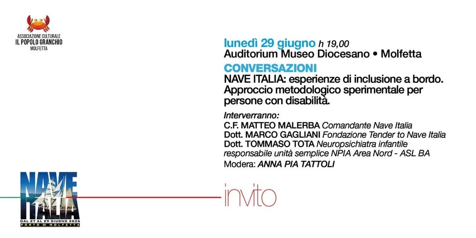 Nave Italia: Esperienze di inclusione a bordo.Approccio metodologico per persone con disabilitΓ