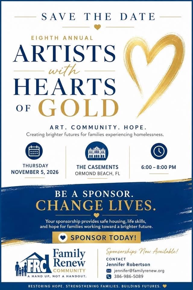 Eighth Annual- Artists with Heart of Gold Event- supporting families experiencing homlessness