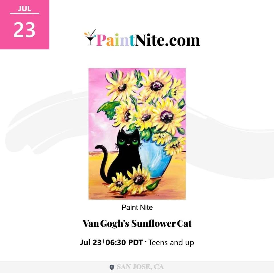 Van Gogh's Sunflower Cat