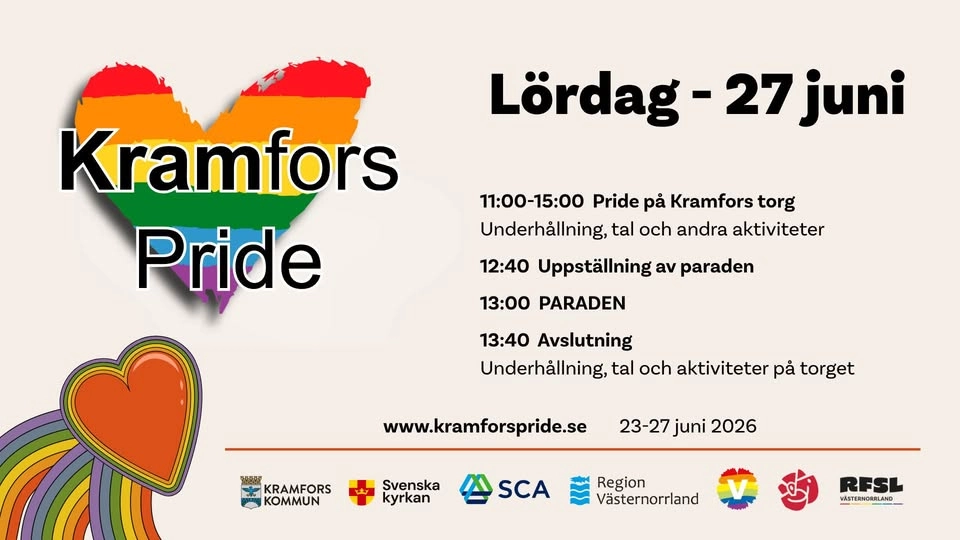 Lördag 27 juni - Kramfors Pride