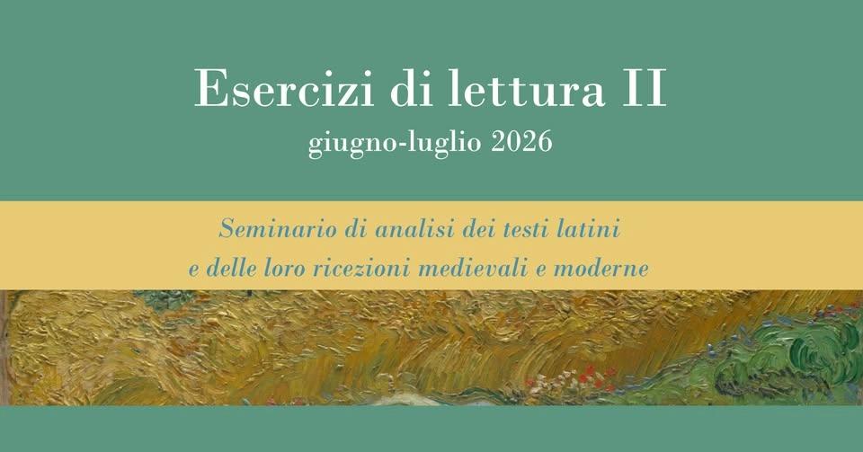 Ciclo di seminari "Esercizi di lettura II", primo incontro