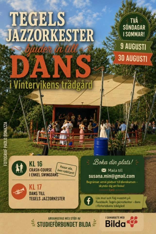 Tegels Jazzorkester bjuder till dans i Vintervikens Trädgård